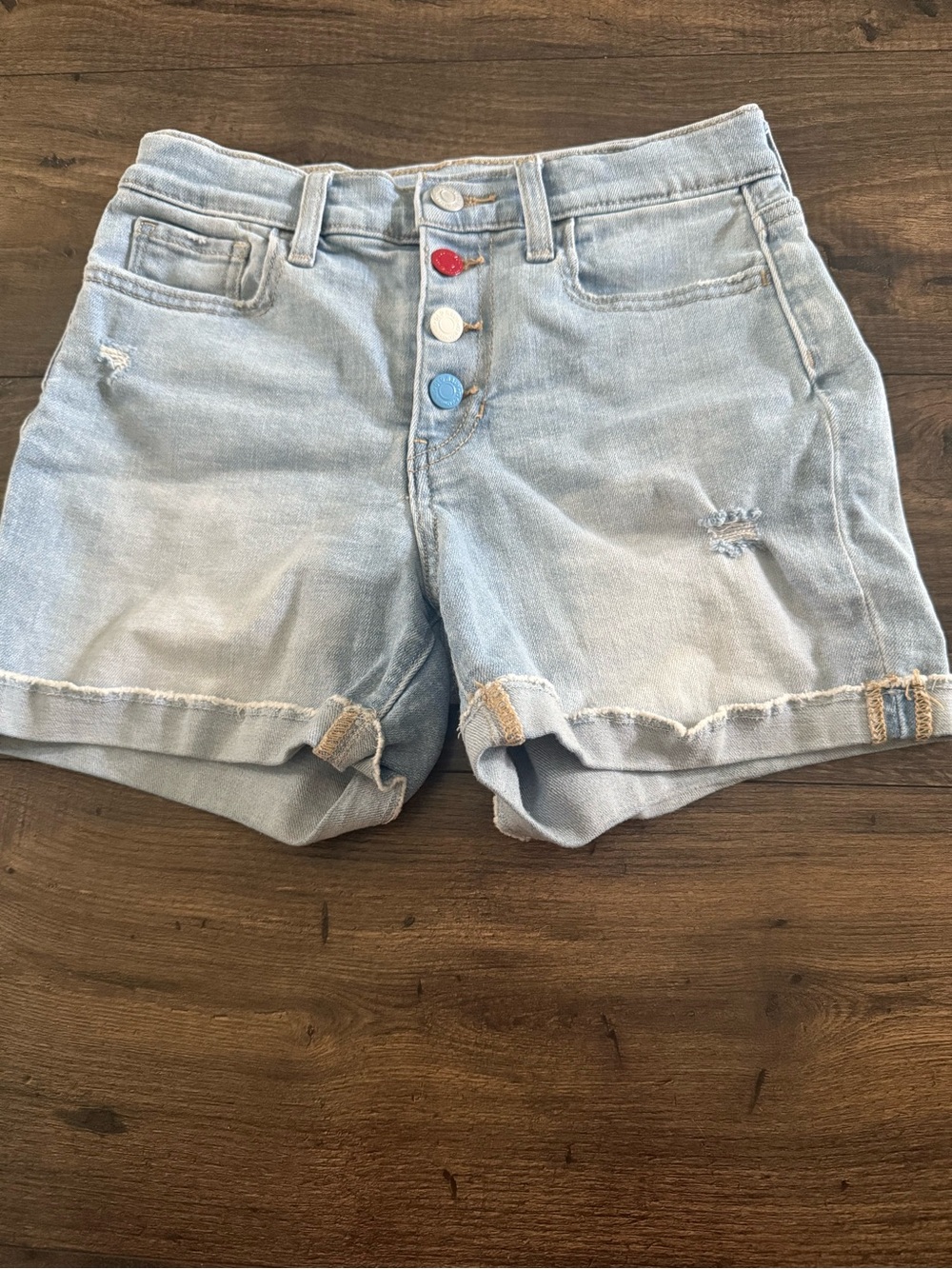 Old Navy Light Blue Denim Button-Front Kids Shorts